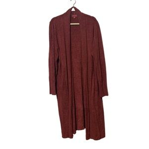 Barefoot Dreams CozyChic Lite Dark Red Sweater Cardigan